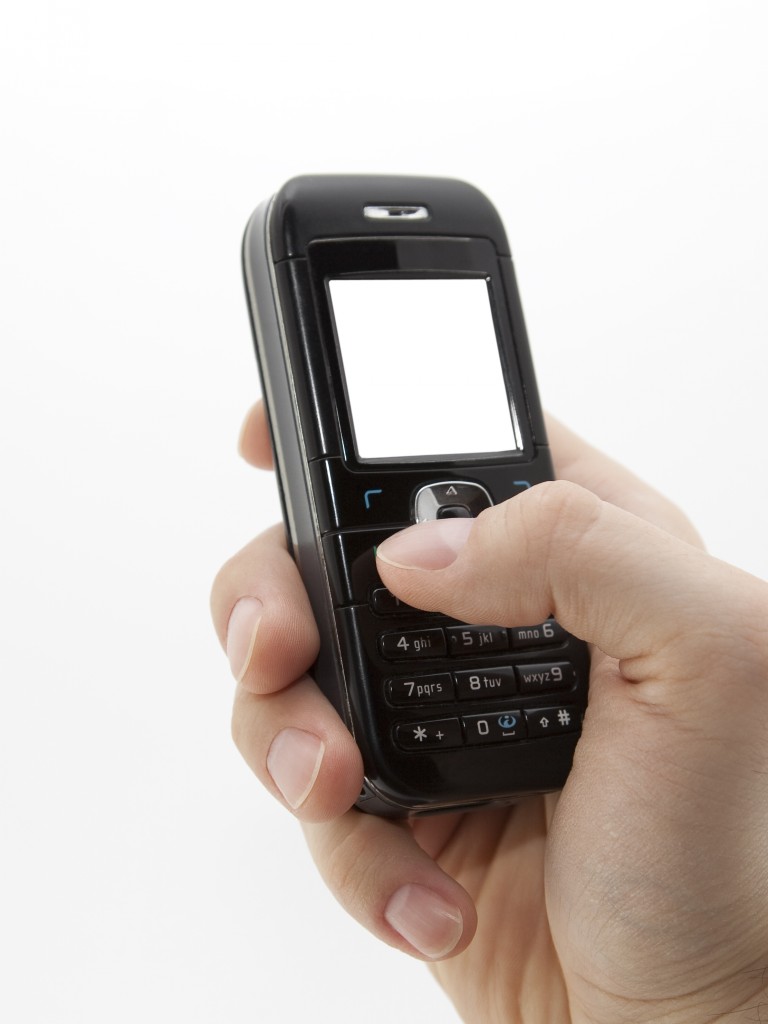 holding phone